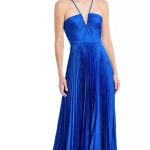 ML Monique Lhuillier Satin Pleated Gown, Size 4